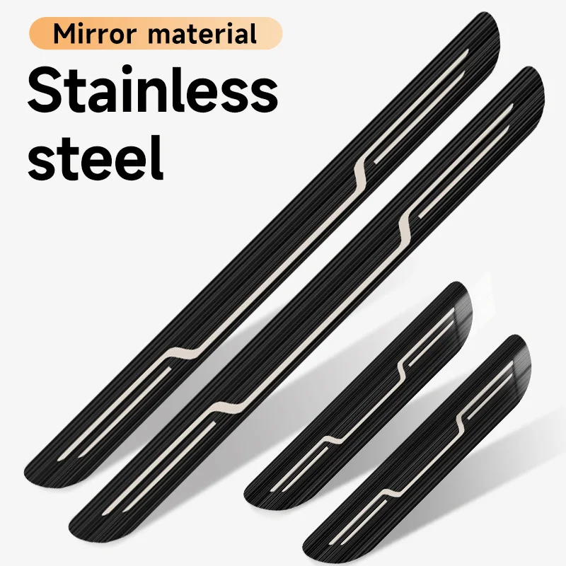 Premium Stainless Steel Car Door Sill Protector Cover - Stylish & Durable Exterior Accessory