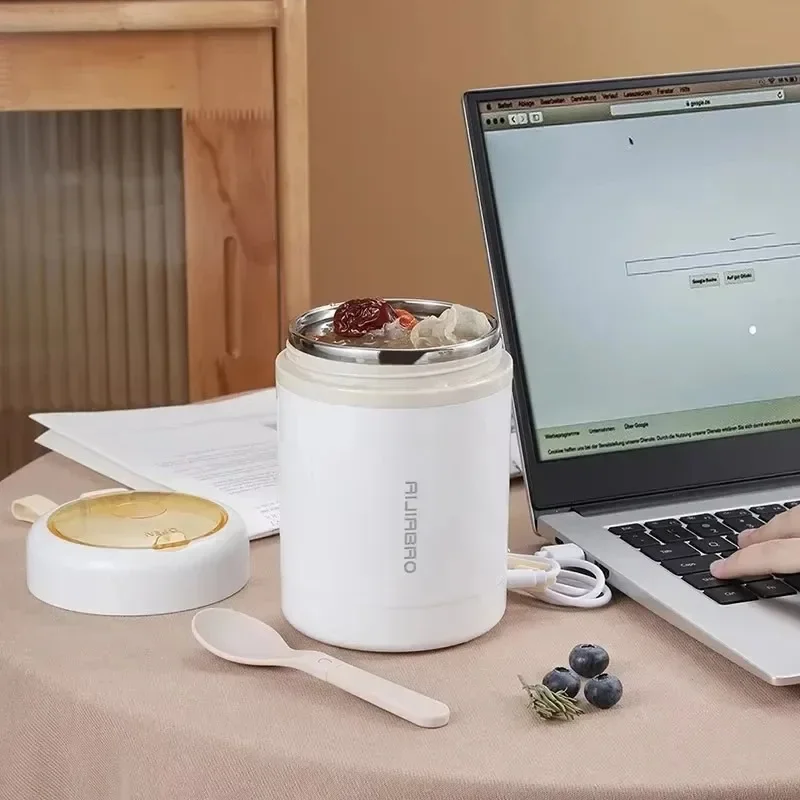 Hot 600ML USB Electric Heating Lunch Box Portable Picnic Milk Drink Food Heater Stainless Steel Food Warmer Container 5V 12V 24V