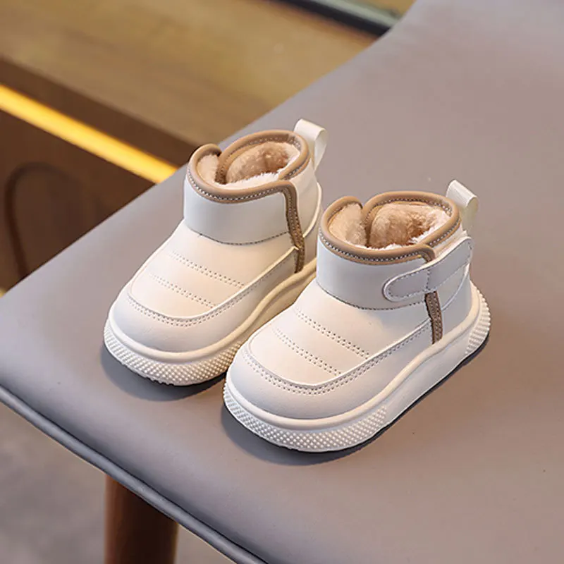 Toddler Winter Boots Warm Thick Plush Kids Cotton Shoes Infant Soft Sole Non-slip Snow Boots Fashion Baby Girls Boys Ankle