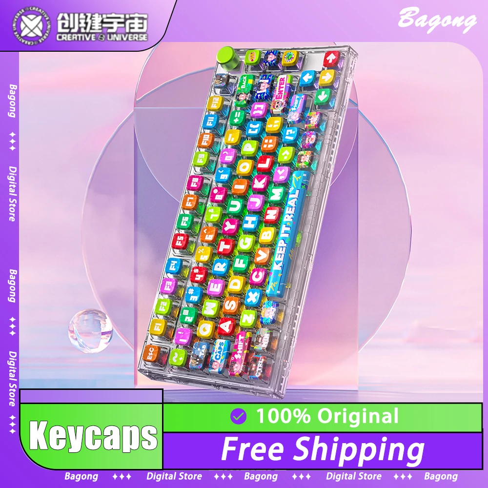 

Creative UV x Mintion Mechanical Keyboard Keycap Kit RAPPER PBT Keycaps Set 122 Keys Light Transparent Pc Gamer Accessory Gifts