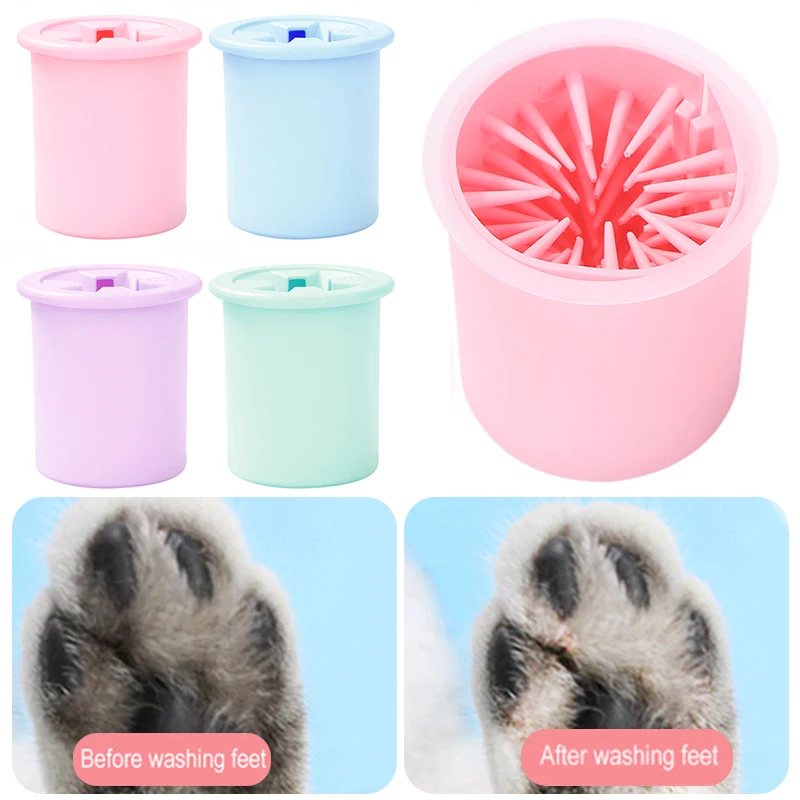 Pet Paw Cleaner Soft Silicone Foot Cleaning Brush Portable Pet Dogs Towel Foot Washer Cleaning Bucket Clean Brush Supplies pet hair brush pet towel dog foot washer