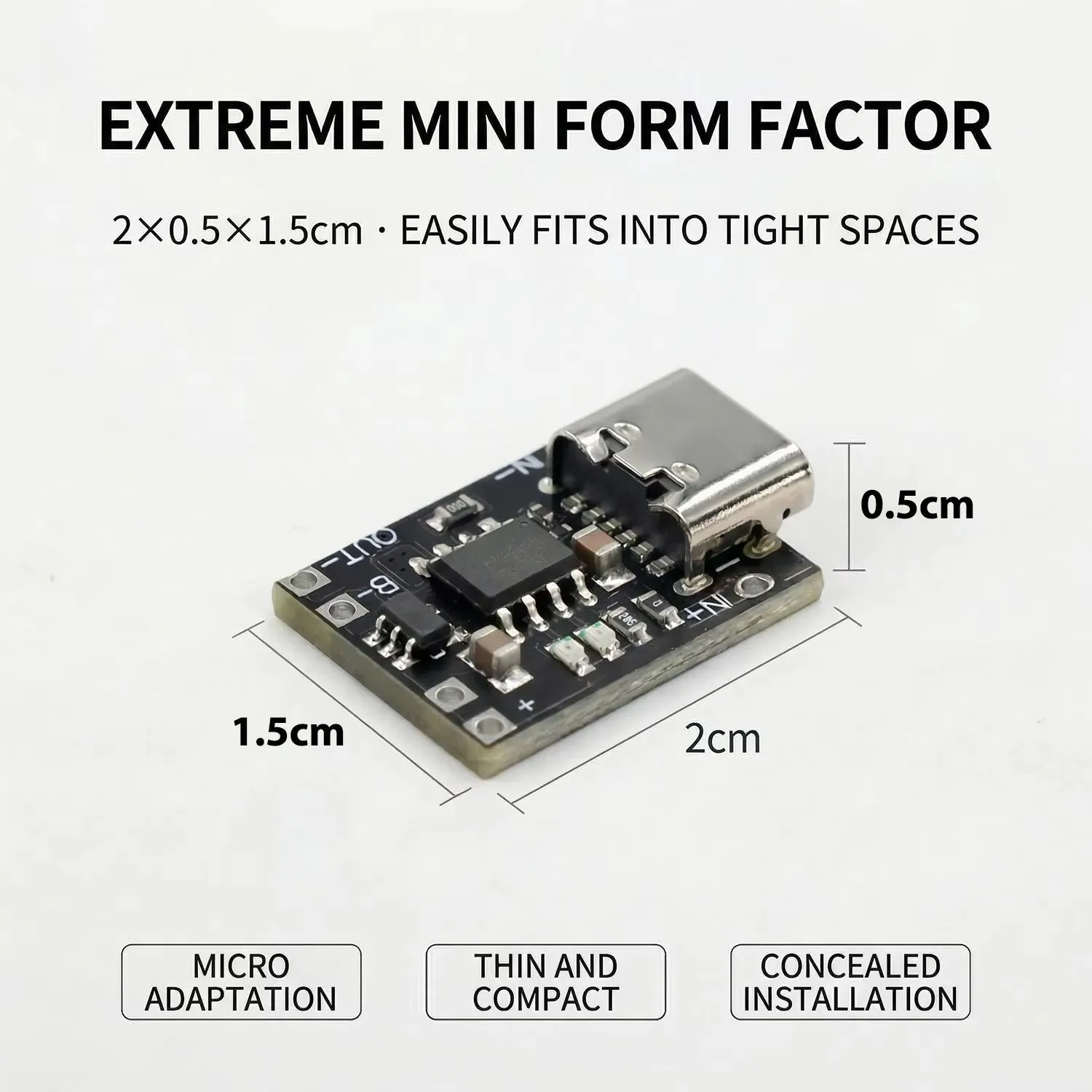 범용 3.7V 리튬 배터리 충전 보드(보호 기능 포함) Type-C USB C 리튬 이온 배터리 충전 보드 과충전 방지 모듈