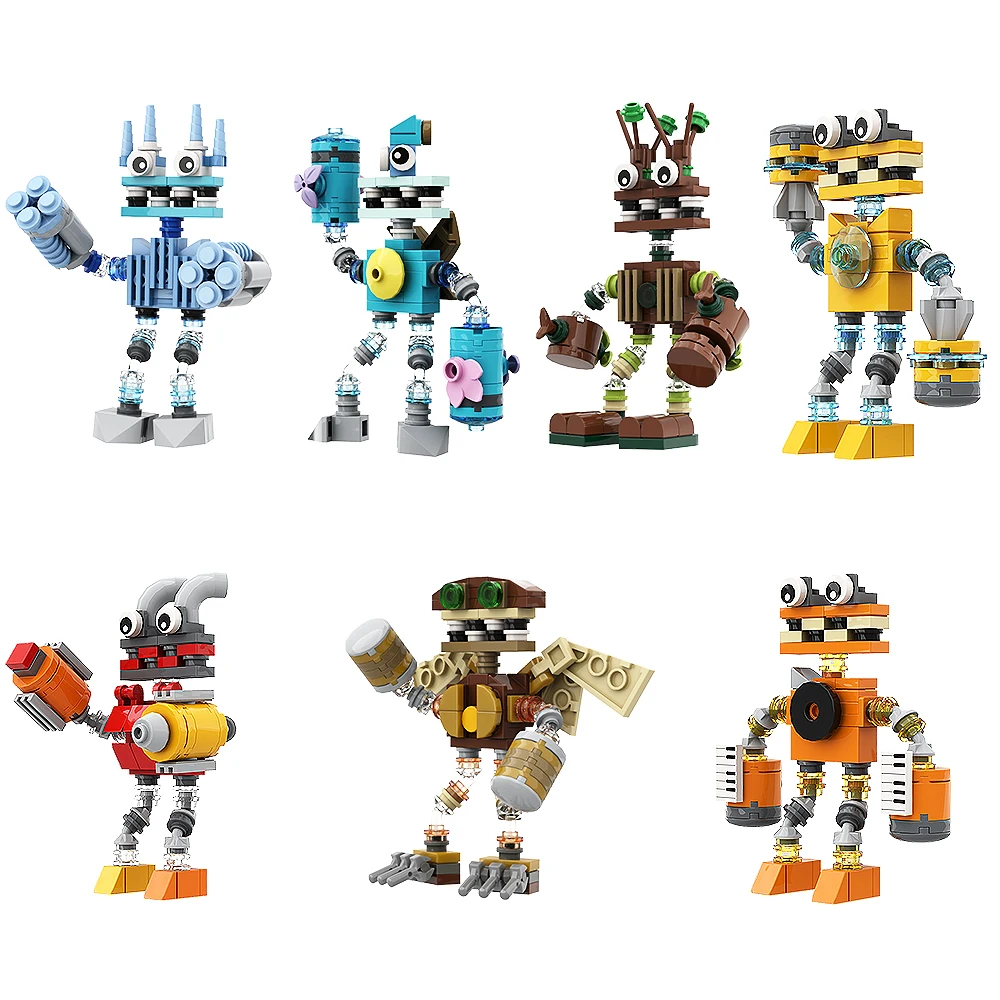 689 Pz My Singing Monsters Wubbox 7-In-1 Supernatural Monsters Game Series Building Blocks Robot Fai Da Te Set Per Bambini Regalo Di Compleanno
