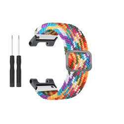 Breathable Nylon Adjustable Wristband - Soft Elastic Bracelet for Smart Watch Accessories (Colorful 1)