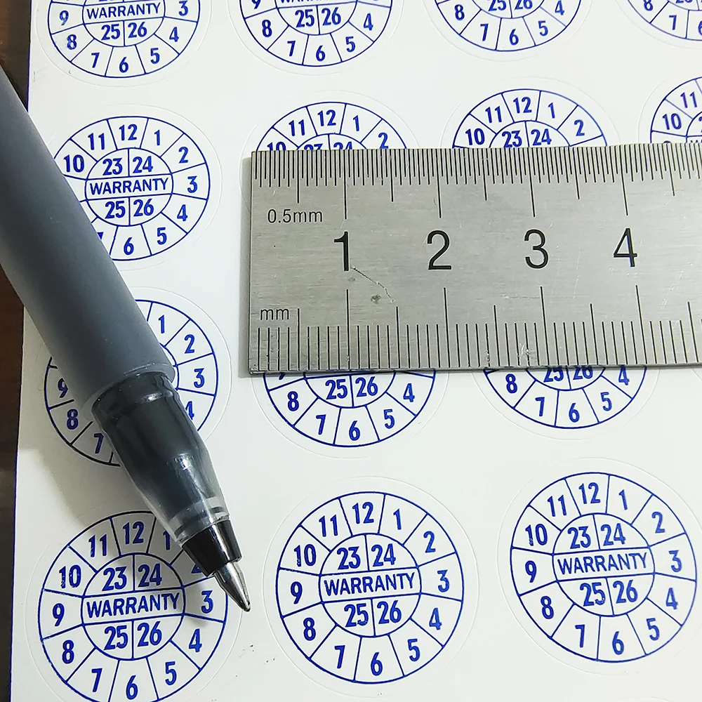 100pcs 20mm Expire Date Sticker Brittle Paper Warranty Void Label Repair Guanantee Valid Year Month Tamper Evident Security Seal