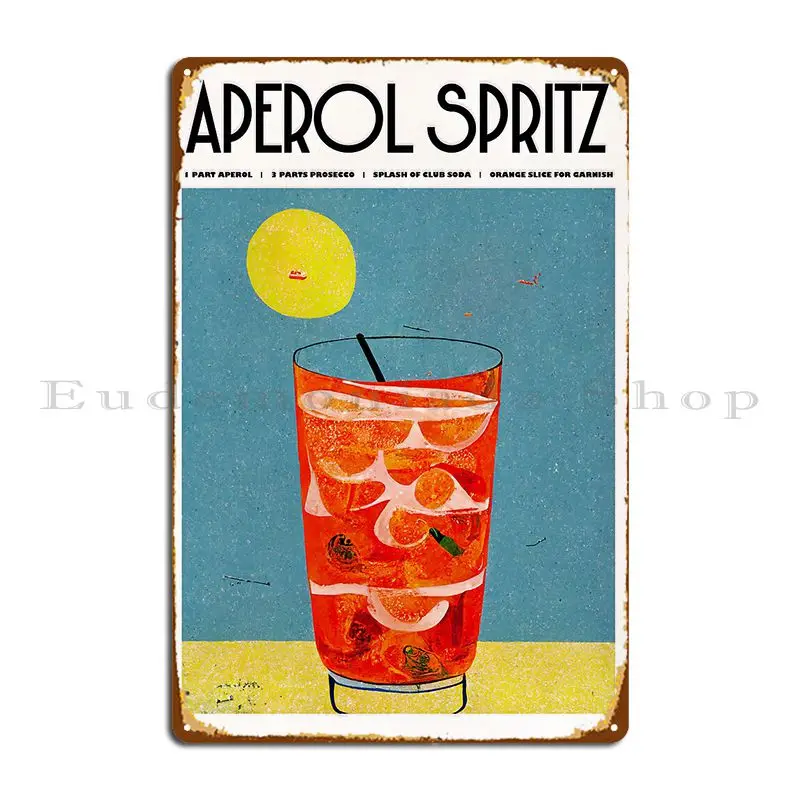 Retro Aperol Spritz Poster Sunshine Metal Platform Poster Crea Disegni Pittura Targhe Per La Casa Targa In Latta Poster