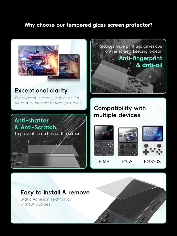 Screen Protector Tempered Glass R35S RGB20S Retro Handheld Game Console Accessories screen protector