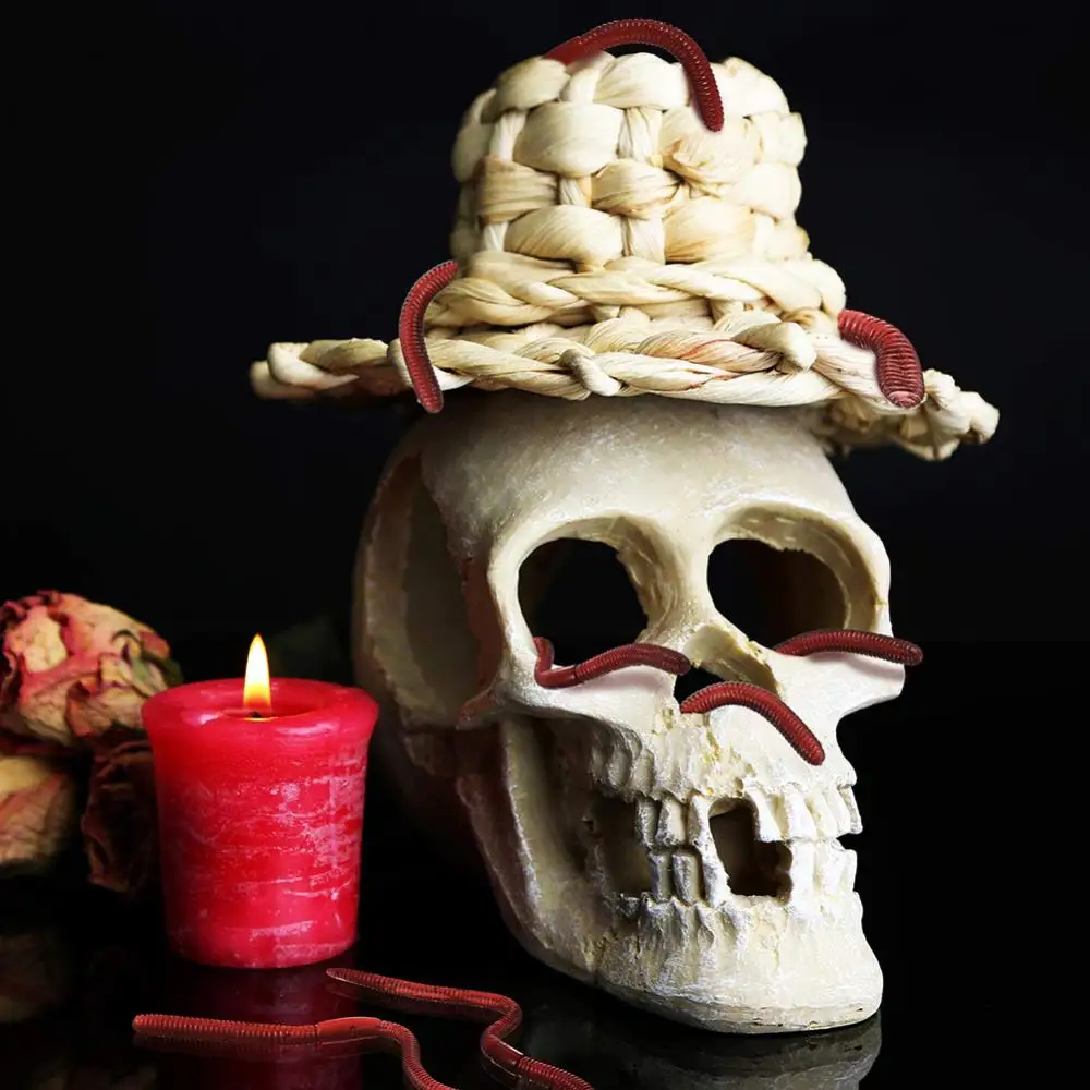 10 Stücke Simulierte Insekten Regenwürmer Weiche Gummi Spielzeug Boden Drachen Requisiten Halloween-Party Requisiten Maden Streich Spielzeug kinder Geschenk – Detail 5