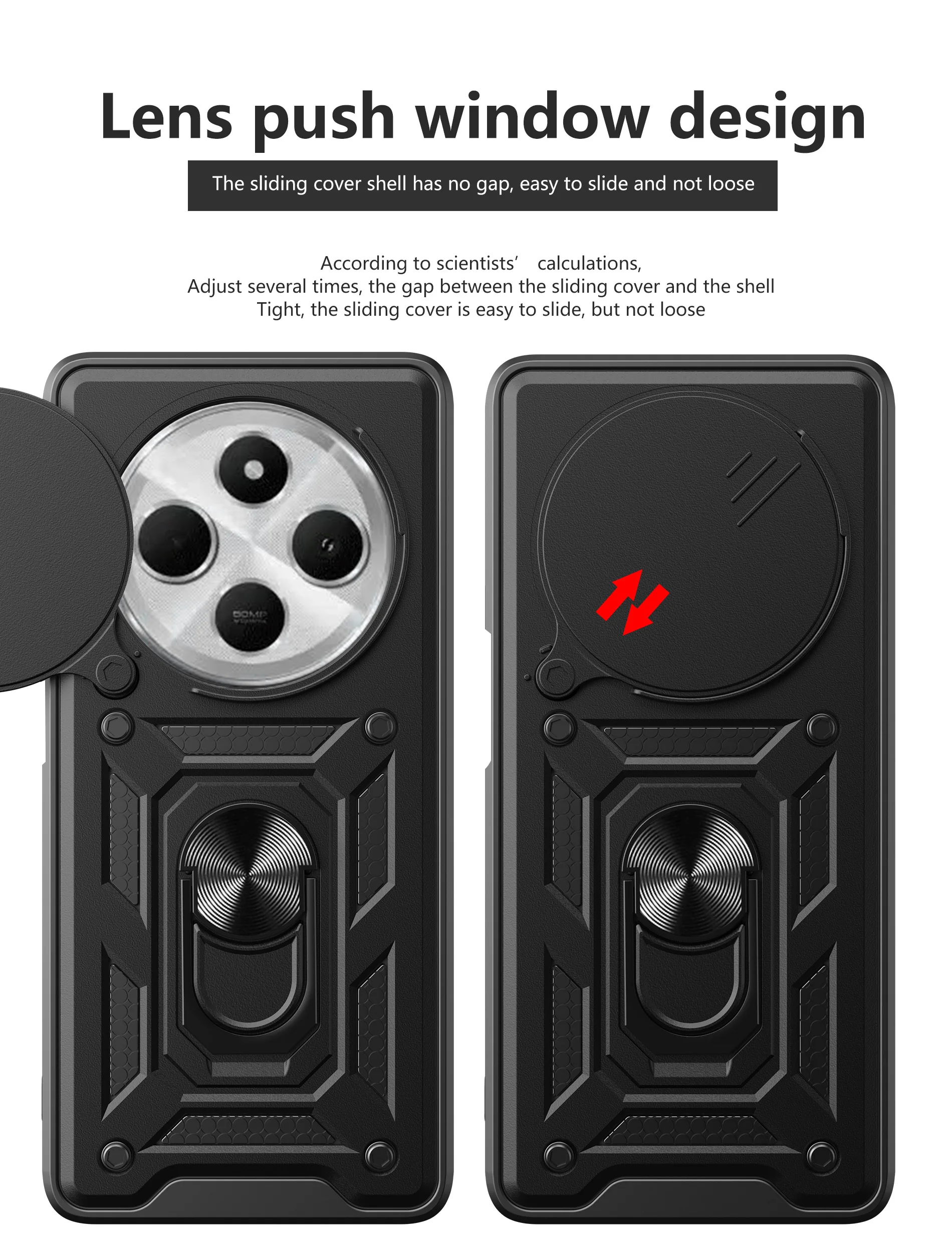 Armor Shockproof Slide Lens Protective Phone Case Cover