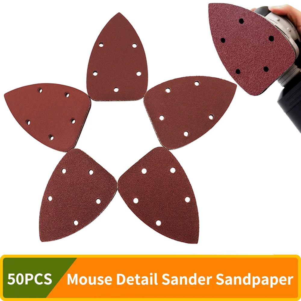 50PCSMouseDetailSanderSandpaperP40P1000GritsAssortedSanding