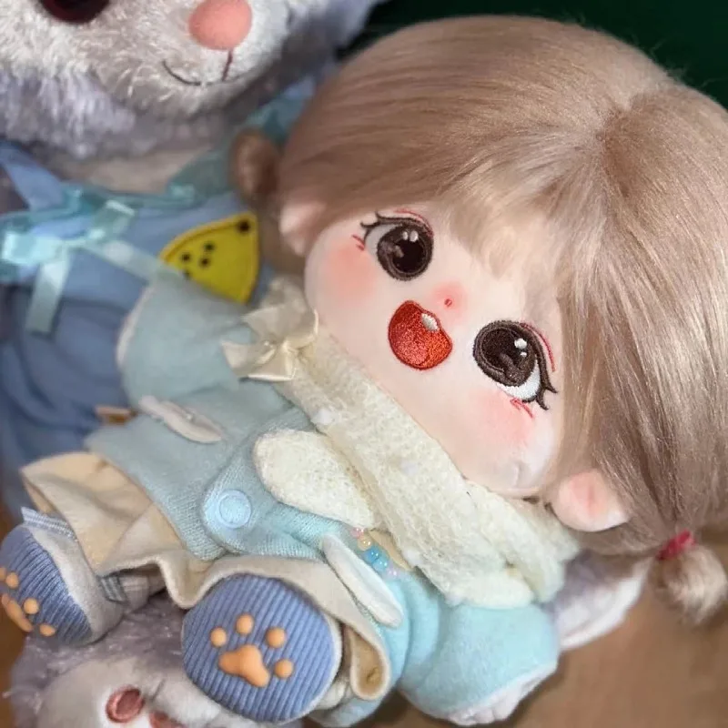 thumbnail image 1 of Muñeca de algodón de felpa Kawaii para niños, figura de súper estrella de peluche, sin atributos, puede cambiar la ropa, regalo, 20cm, 1 of 4