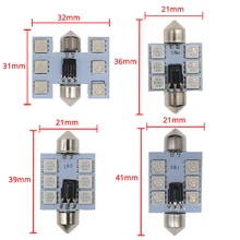  2X RGB 6SMD Roof Dome Festoon Reading Lamp C5w Car Auto Remote Controlled Atmosphere Led Welcome Light Turn Signal Trunk Bulb 
