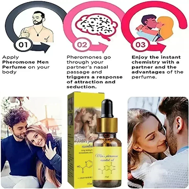 Pheromone Perfume Oil 10ml For Men Women Long-lasting Natural Refreshing Body Perfume Fragrance Pheromone Essential Oil
