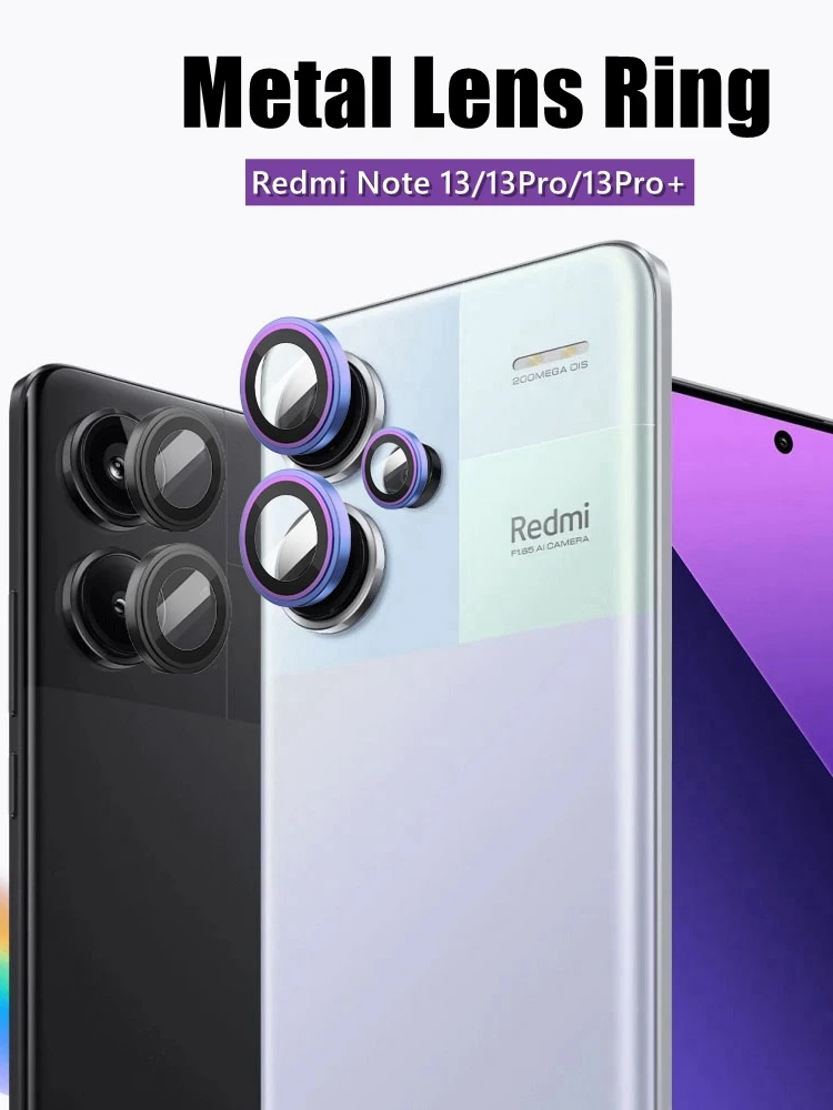 Metal Camera Ring Glass For Xiaomi Redmi Note 13 Pro +, Note13 Pro Plus 5g 4g Lens Protective Screen Protector