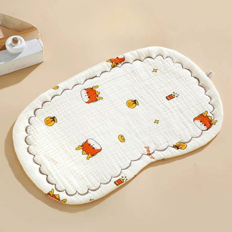 Multifunctional Cartoon Newborn Bedding Pillow Soft Cotton Burp Cloth Saliva Towel for Toddler Cute Animal Breathable Pillow