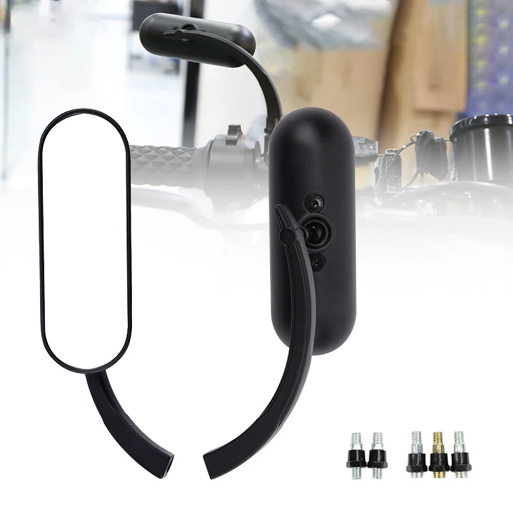 

8mm 10mm Motorcycle Rearview Mirrors Mini Oval Side Mirrors 360 Degree Rotation Adjustable Auxiliary Reverse Mirror