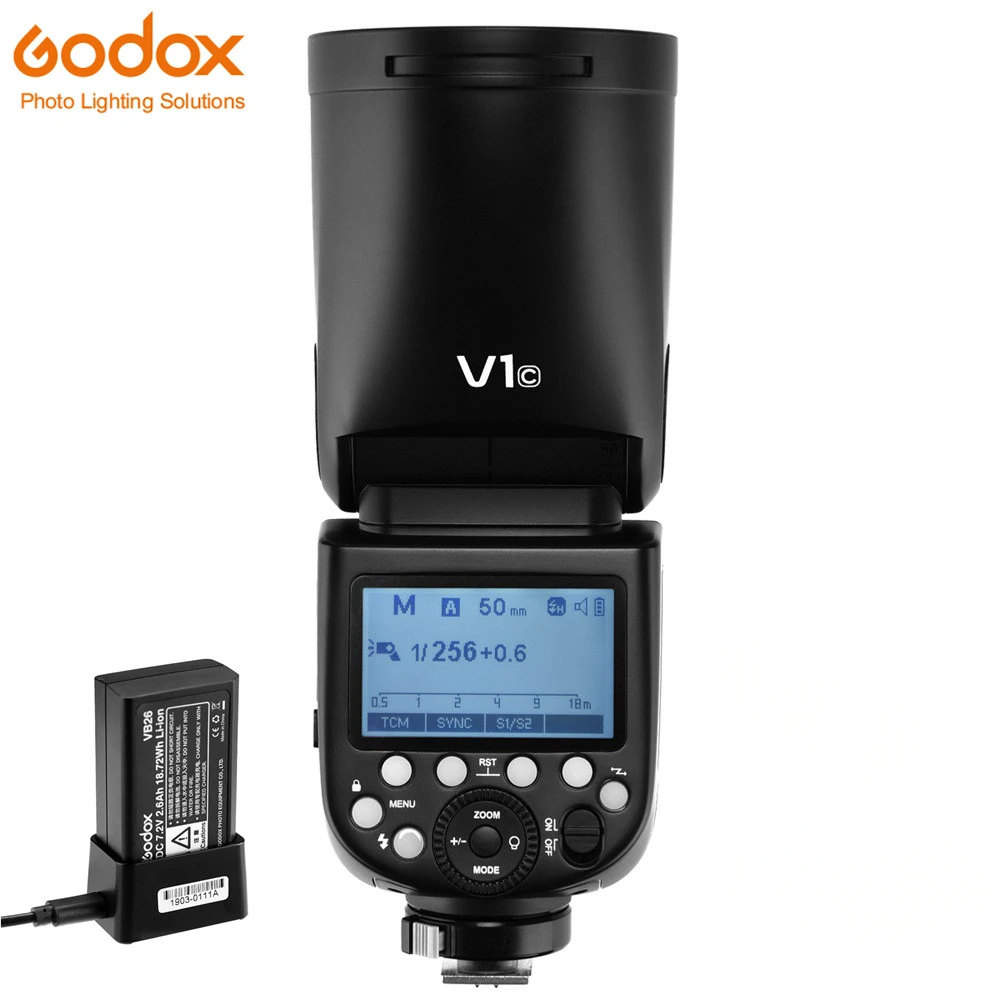 Godox V1 On-Camera Round Flash Speedlight Per Canon Nikon Sony Camera R2 Ttl Torcia Scegli Ak-R1 Xpro Flash Triger