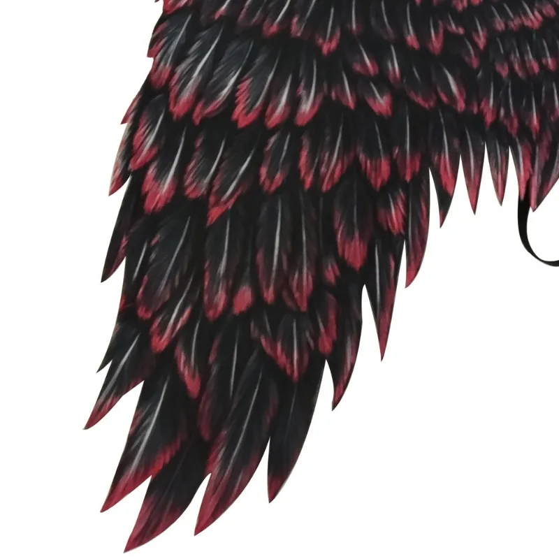 Halloween Karneval Atmosphäre Faltbare Flügel Kreative Vlies Gedruckt Schwarz und Weiß Teufel Erzengel Flügel Dekorative Prop – Detail 16