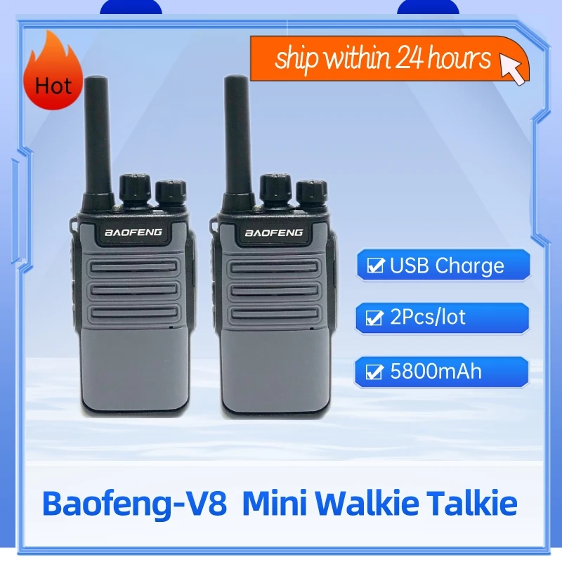 2 шт./лот BaoFeng BF-V8 Walkie Talkie Mini Ham Двухдиапазонная двухсторонняя радиосвязь Ручной портативный приемник USB Charg