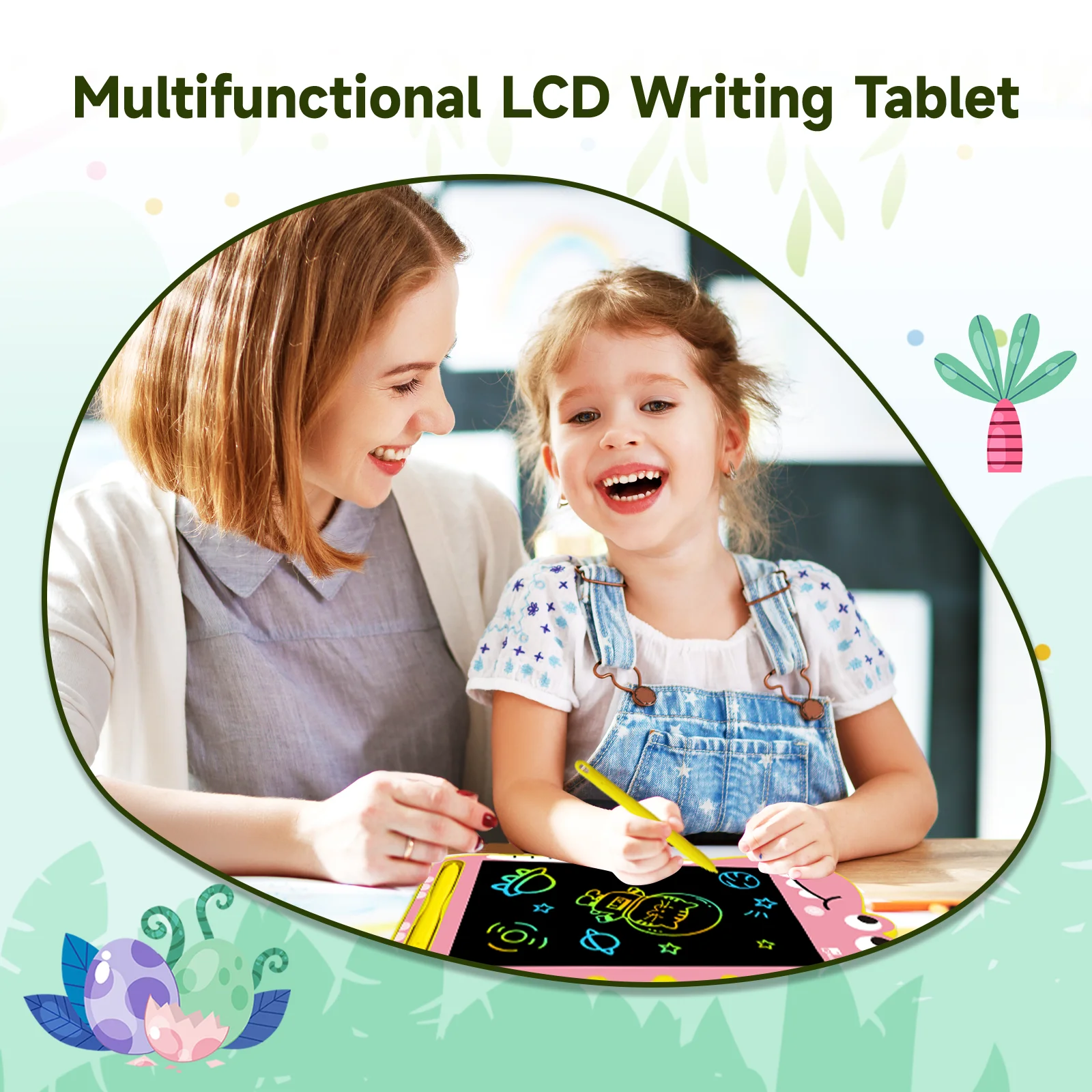 TUNJILOOL 8.5inch Cartoon Dinosaur LCD Writing Tablet Drawing Board Kids Graffiti Sketchpad Toys Handwriting Magic Drawing Board 6