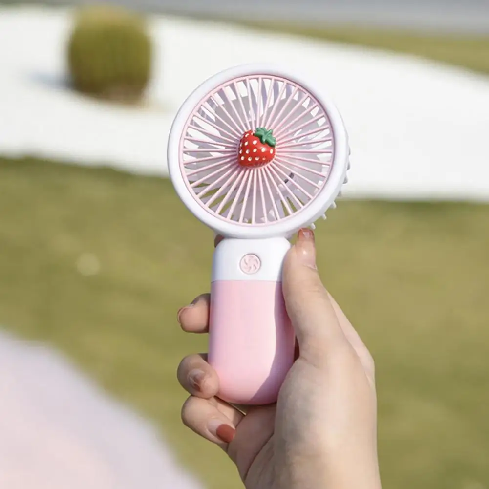 Mini Fan Multifunctional Cool Rechargeable Summer Cartoon Fruit Handheld Mini Fan Phone Rack for Dormitory