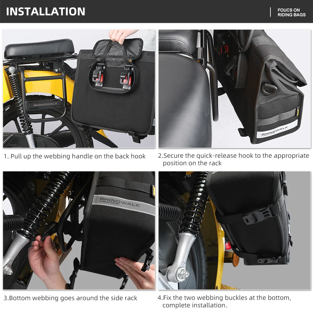 Rhinowalk Motorcycle Saddle Bag 13L Waterproof Motor Side Bag