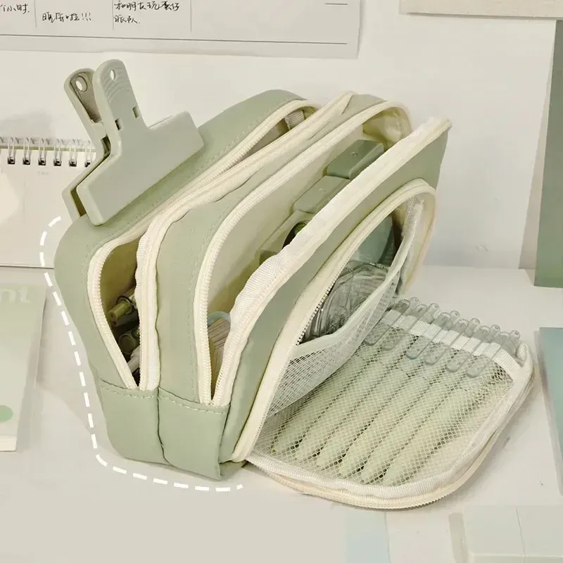 Girl Large Capacity Aesthetic Pencil Back-to-school Cases Cute Stationery Holder Bag Zipper Pencil Pouch Student School Supplies