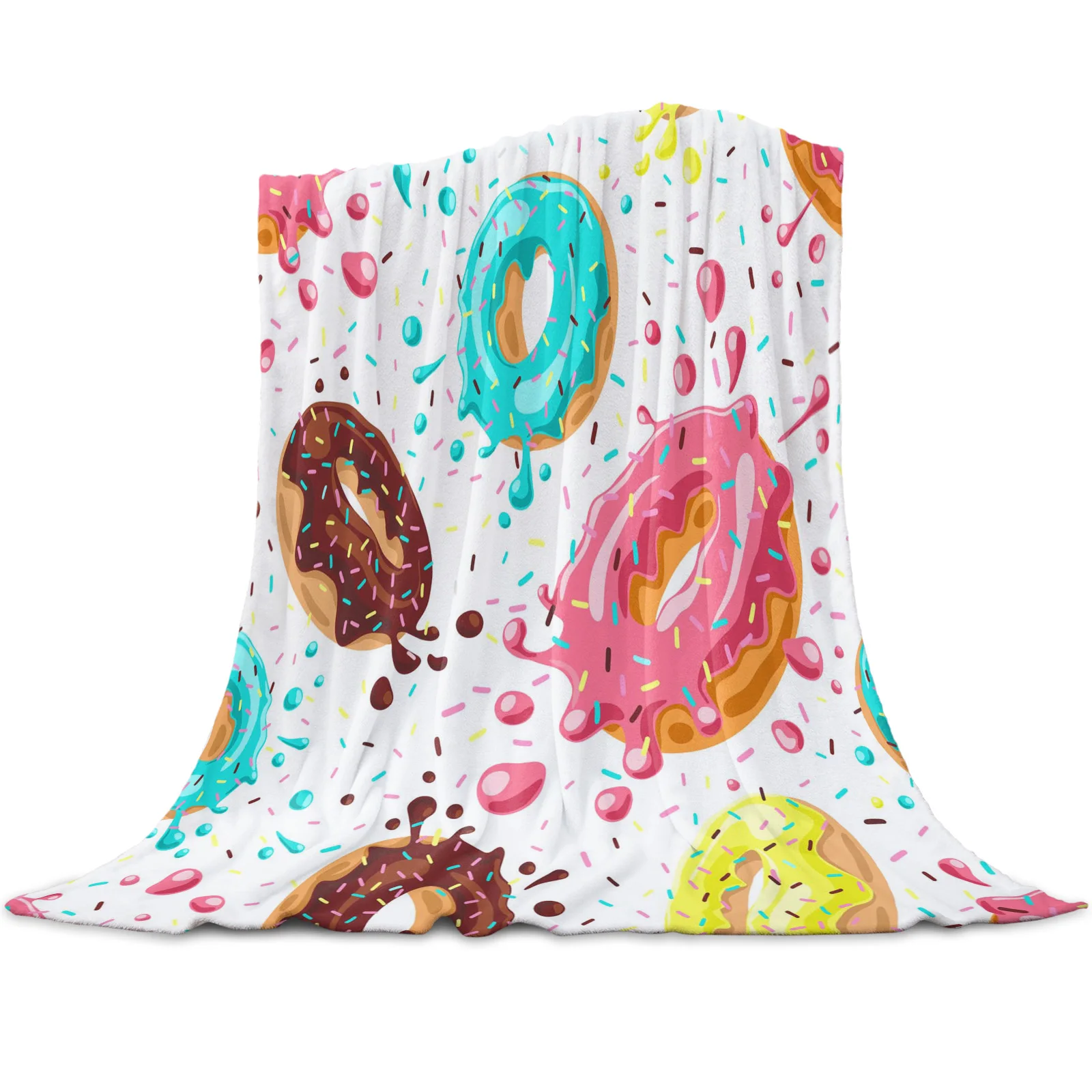 

Throw Blanket Sweet Taste of Summer Theme Chocolate and Fruity Flavor Cherries Circle Warm Super Soft King Queen Size