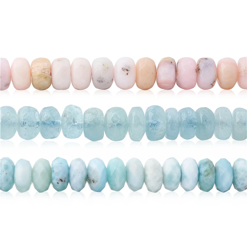 

Natural Stone Opal Moonstone Aquamarine Amethyst Blue Chalcedony Faceted Abacus Beads Size 5x8MM For Jewelry Making DIY Bracelet