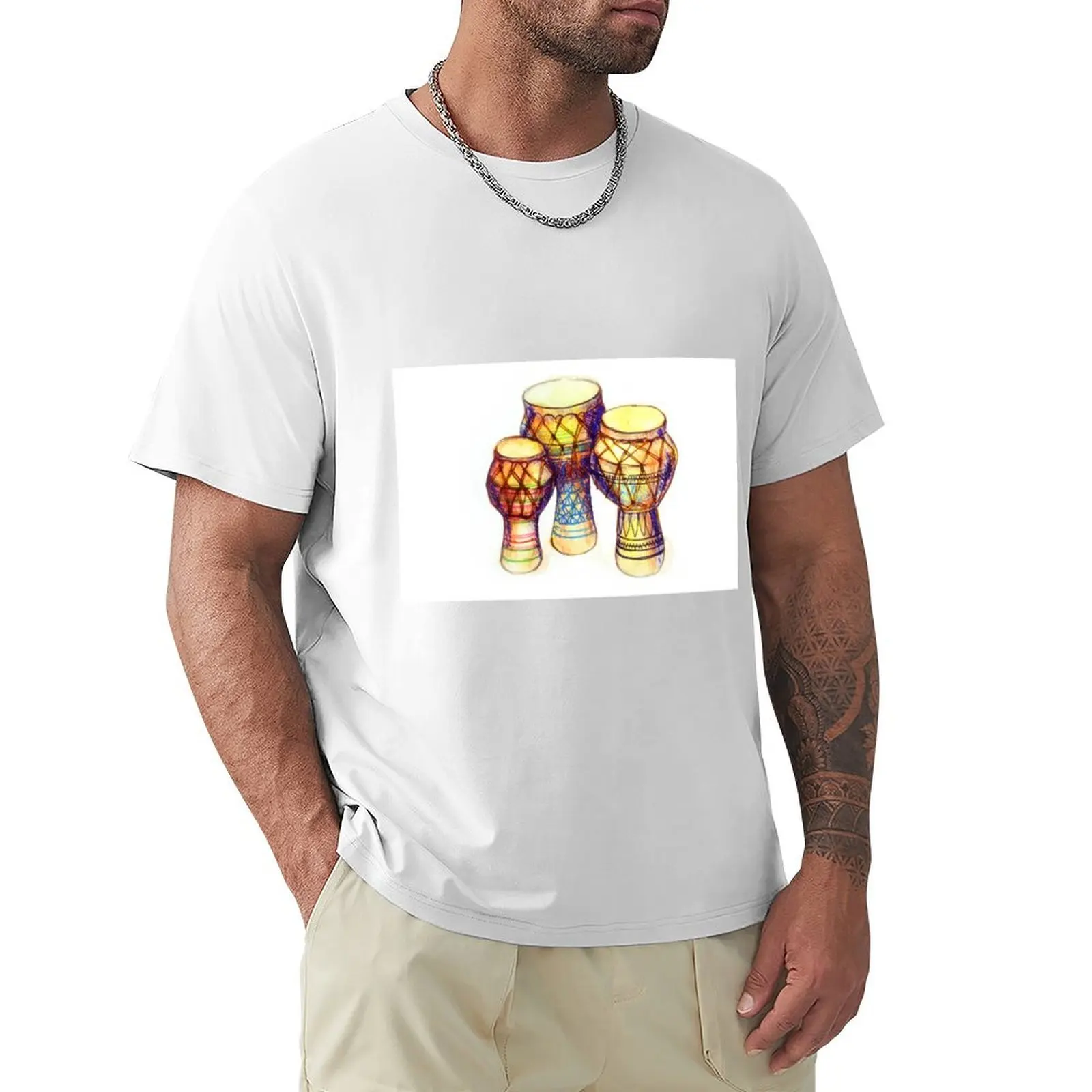Sketch of African drums. Illustration T-Shirt anime graphics korean fashion sublime sweat shirts, men
