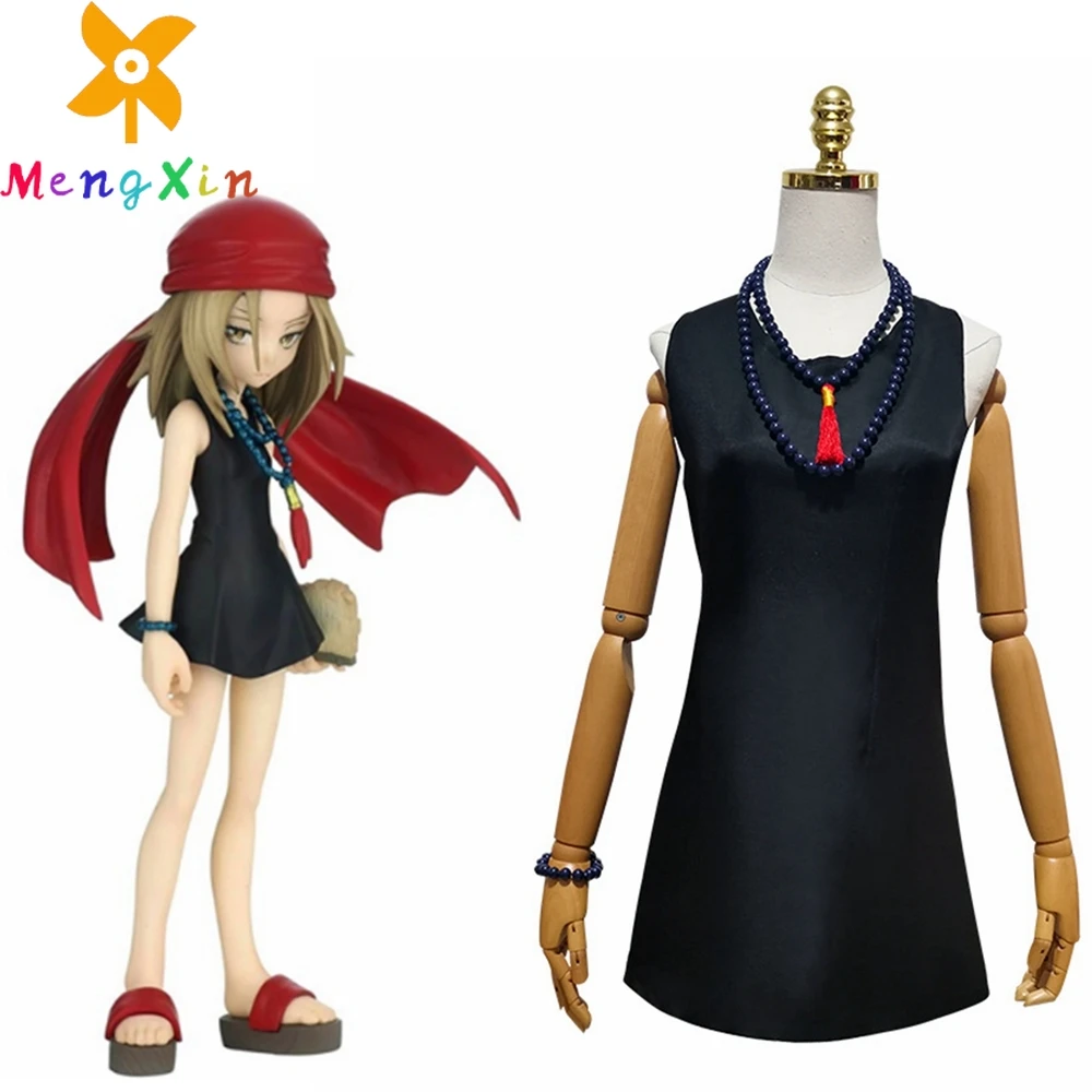 Mengxin Anime Shaman King Costume Cosplay Anna Kyoyama Costume Anna Asakura Dress Collana Bracciale Sciarpe Uniforme Da Donna