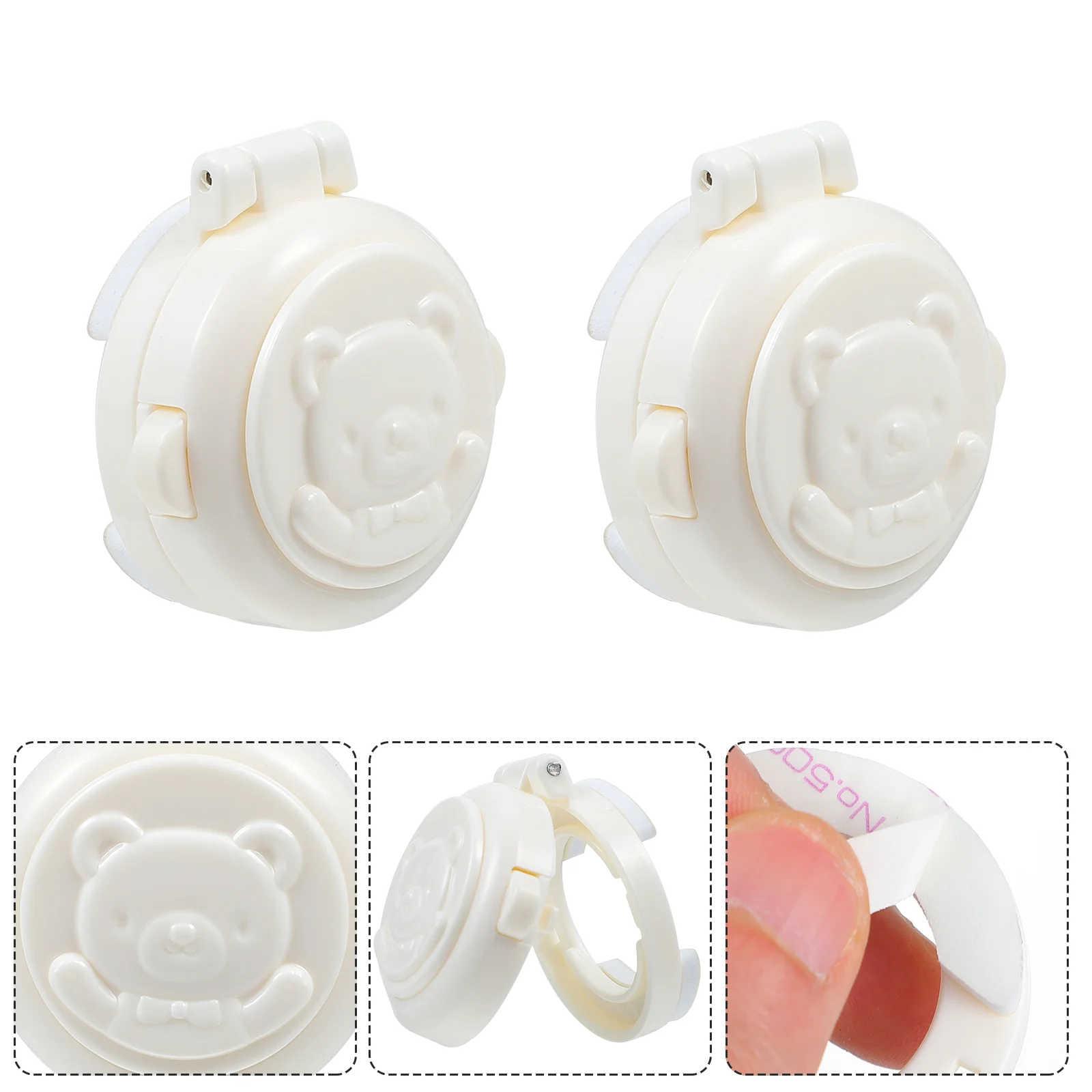 

4pcs Child Safety Locks Washing Machine Button Covers Proofing Safety Locks for Toilet Trash Cans Refrigerator Washer ( White )