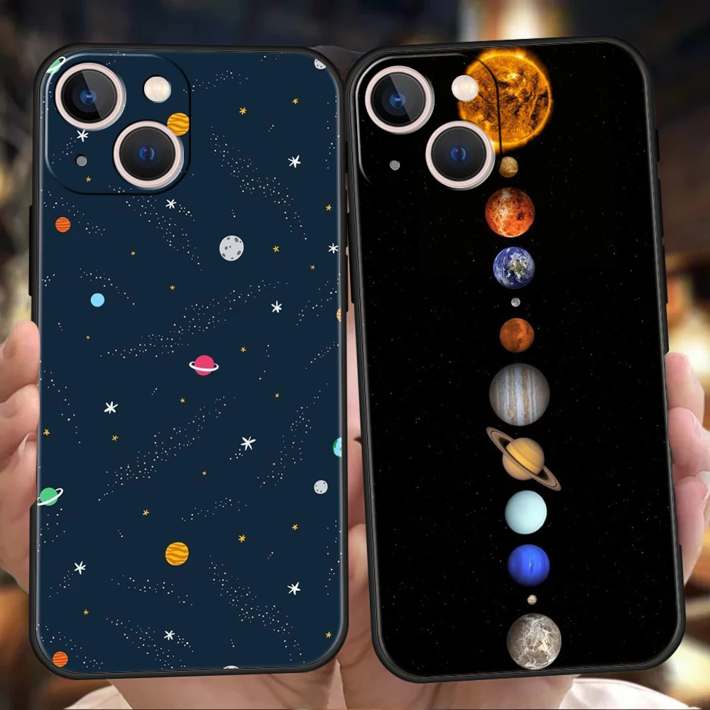 Sky Space Planet Black White Sun Moon Stars Antiurto Per Iphone 14 13 12 11 Pro Max 8 7 Plus Custodia Per Iphone X Xr Xs Max