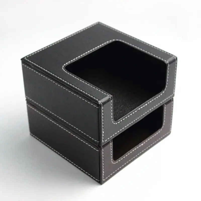 PU Leather Square Cocktail Napkin Holder Paper Serviette Dispenser Tissue Box 11UA 5