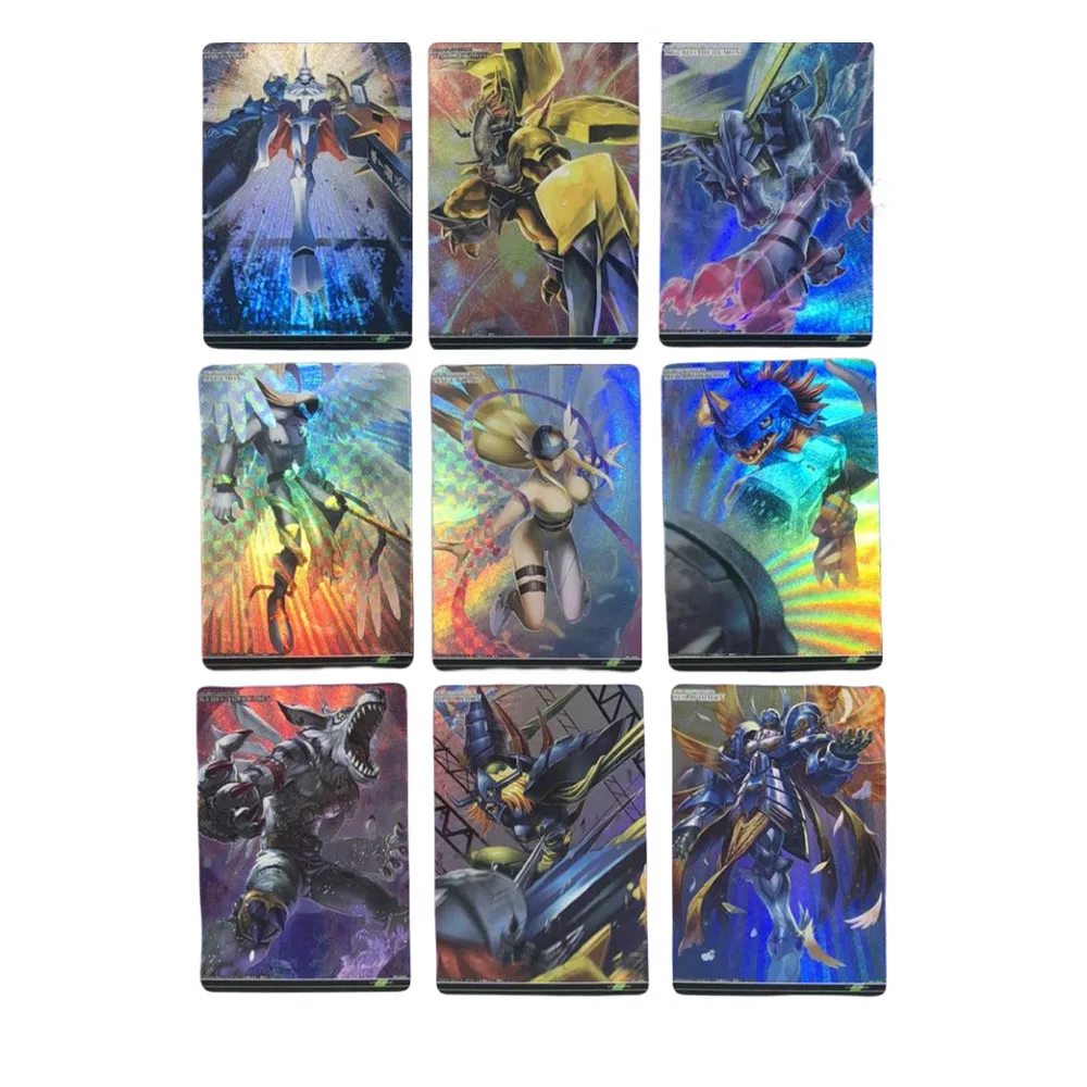 

9Pcs/set Anime Digimon Metal Garurumon War Greymon Kyuukyoku Shinka Diy Colorful Flash Collectible Card Game Toys Holiday Gift