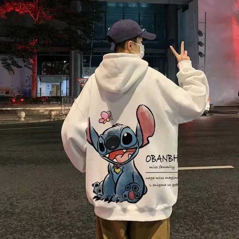 thumbnail image 1 of Sudadera con capucha de felpa para hombre, suéter holgado de 100th Aniversario de Disney, diseño con estampado de dibujos animados, ropa informal de gran tamaño, 1 of 3