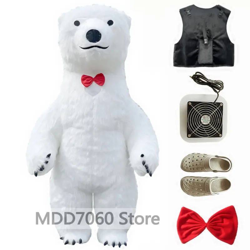thumbnail image 1 of Disfraz inflable de mascota oso polar de 2 m/2,6 m/3 m, muñeco de peluche gigante, panda para cosplay, 1 of 5