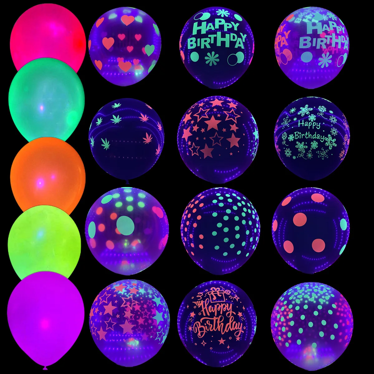 30 шт. УФ-неоновые шары светятся в темноте украшения Blacklight Glow товары для вечеринок флуоресцентные латексные шары для декора на день рождения