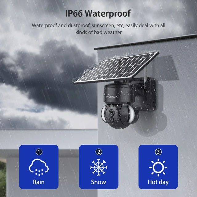 INQMEGA TUYA Solar PTZ IP Camera Outdoor Solar Panel Surveillance Security Camera Compatible with Alexa and Google Home Camera 3