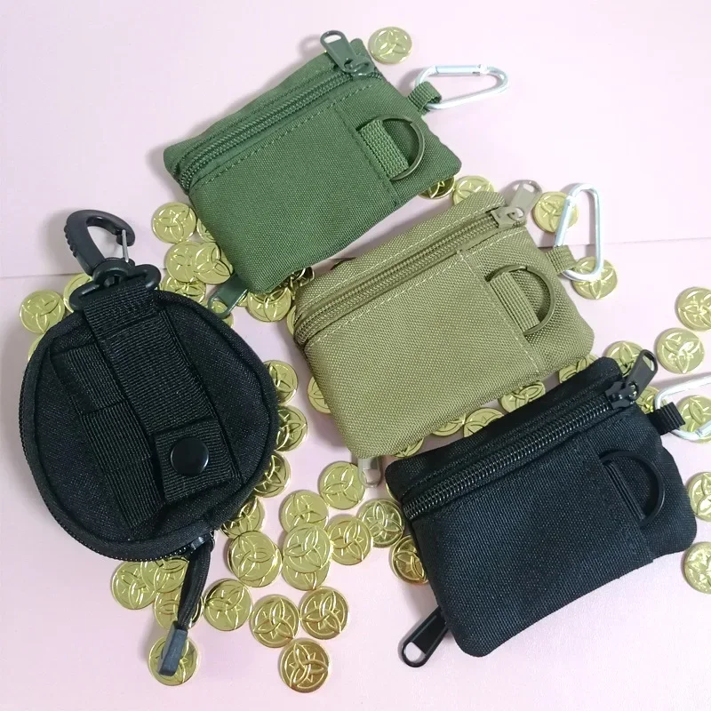 Solid Color Square Round Coin Bags Outdoor Mini Multifunctional Sport Wallet Earphone Key Storage Bag ID Credit Bank Card Holder