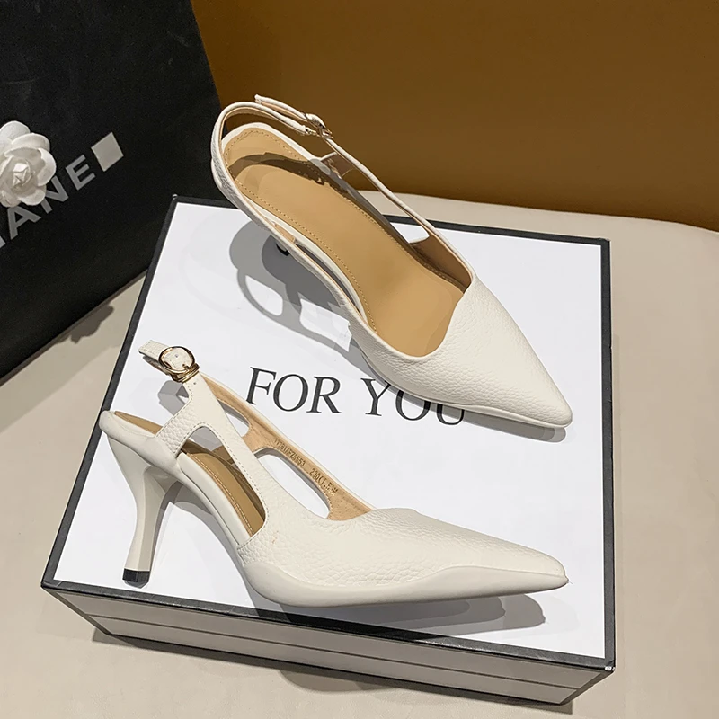 Women Summer New Sexy Simple Casual Temperament Sandals with Pointed Toe and Stilettos Women Shoes High Heel Sandalias De Mujer