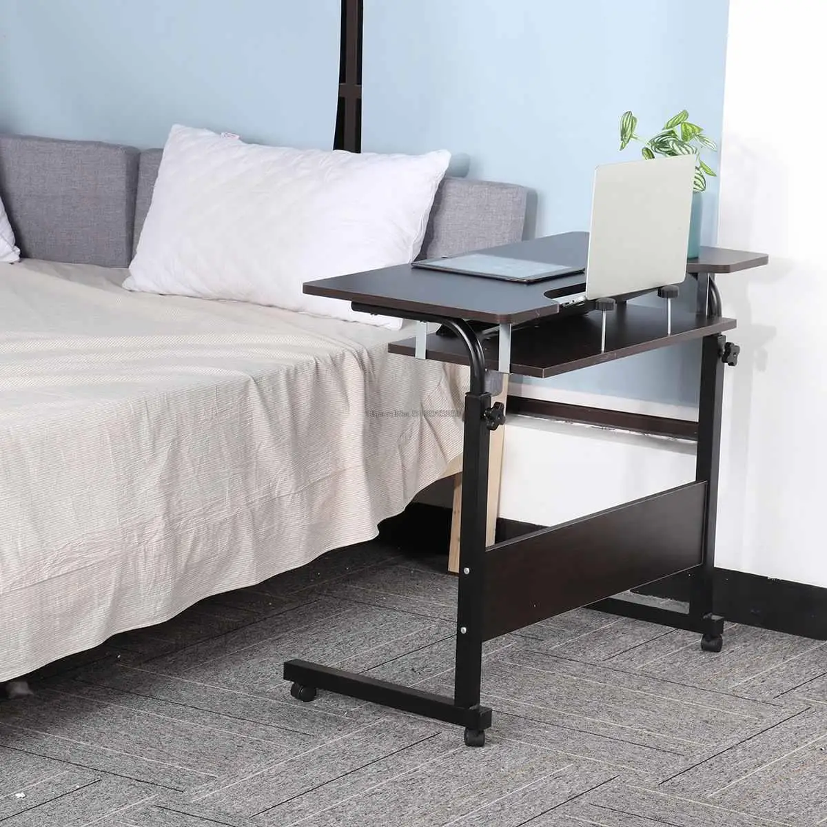  Mesa de ordenador portátil ajustable en altura para escritorio,  portátil, portátil, escritorio, para cama, sofá, portátil, escritorio,  (color: café, tamaño: 31.5 x 15.7 in) : Productos de Oficina