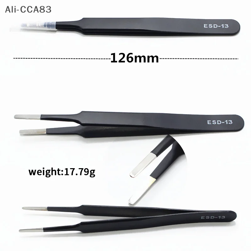 6Pcs/9Pcs Stainless Steel Precision ESD Anti-static Tweezers Set Hand Tool Repair Tool ESD10, ESD11, ESD12, ESD13, ESD14, ESD15 image 6