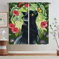 Cat Kitchen Curtains 2 Pcs Set Curtains Living Room Decoration Blackout Window Blinds Customs Free Shipping Products Curls Blind 1