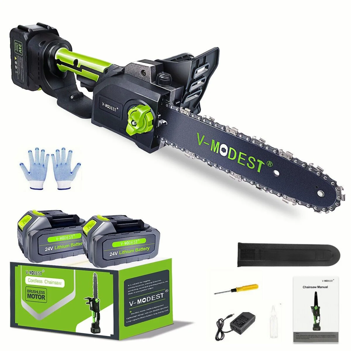 

10 inch Chain Saw Machine Wood Cutting Cordless Battery Top Handle Chainsaw Battery Hand Chain Saw