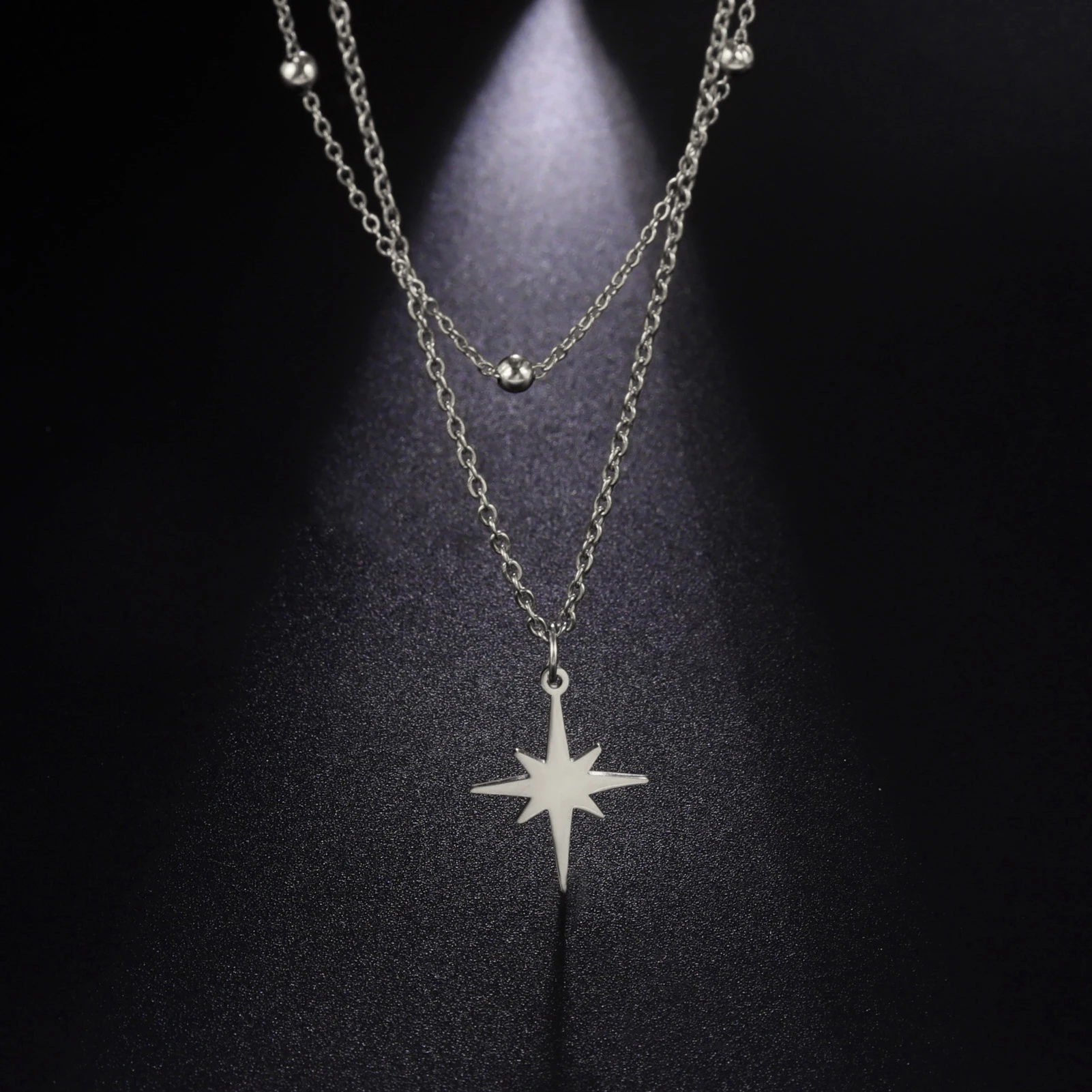 SETUP-EXE★韓国★人気★PIERCING STAR NECKLACE / SILVER Sb4ca670d65184dca8f549969f3d48