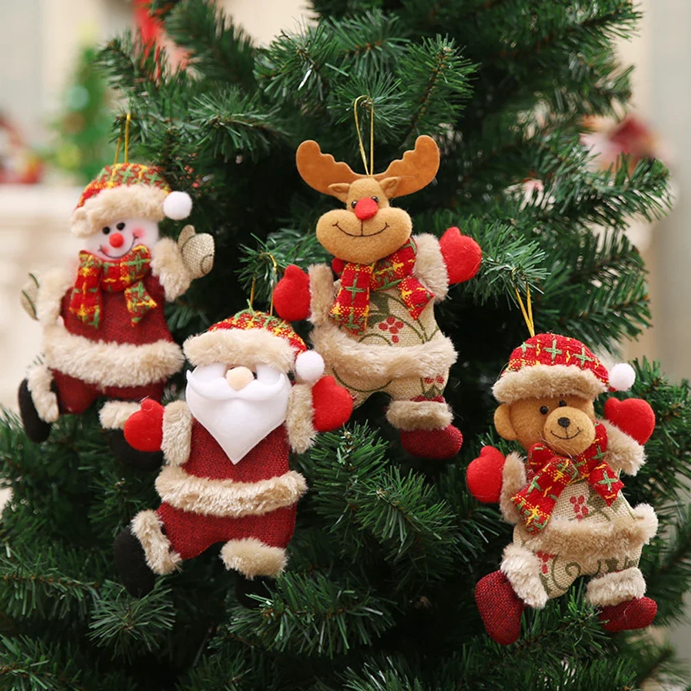 

Cute Santa Claus Snowman Elk Hanging Decoration Christmas Tree Plush Doll Pendant Merry Christmas Ornament for Home Decoration