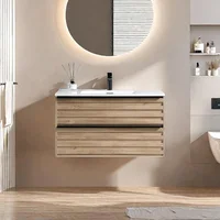 Bathroom Vanity with Sink, Modern Vanity Bathroom with Extra Big Drawers, Wall Mounted Floating Bathroom Vanities 1
