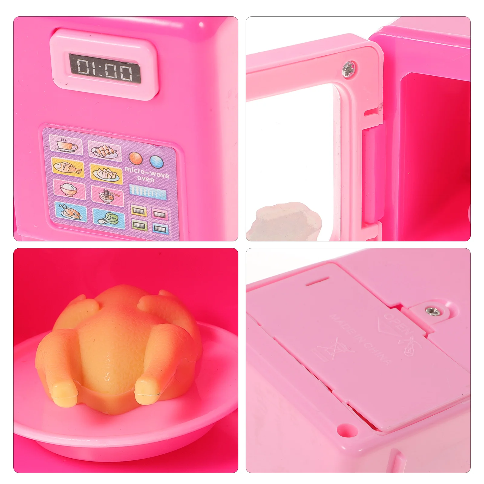 Simulation Toys Mini House Scene Decor Miniature Kids Microwave Oven Model Plastic Educational Plaything Toddler 2