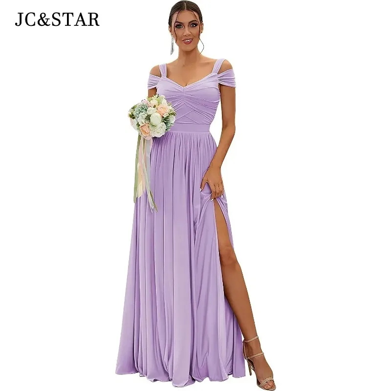 Turquoise Wedding Party Dress Chiffon V Neck Off Shoulder Bridesmaid Pleated Long Formal Evening Gown Abito Da Festa Di Noble